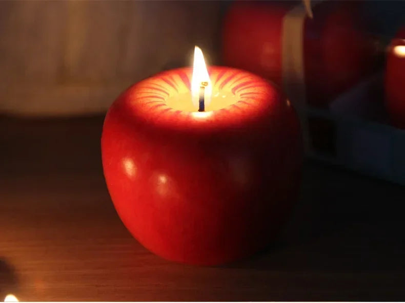Creative Apple Candle Christmas Christmas Eve Gift Fruit Candle Birthday Christmas Decoration Holiday Gift Oasis Select
