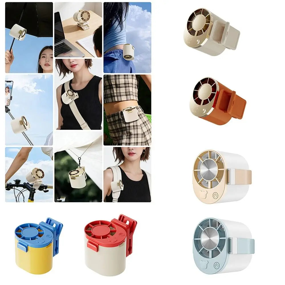3 Speeds Adjustable Portable Handheld Fan Clip On USB Rechargeable Umbrella Hanging Waist Fan Handheld Clip-on Stroller Fan Oasis Select