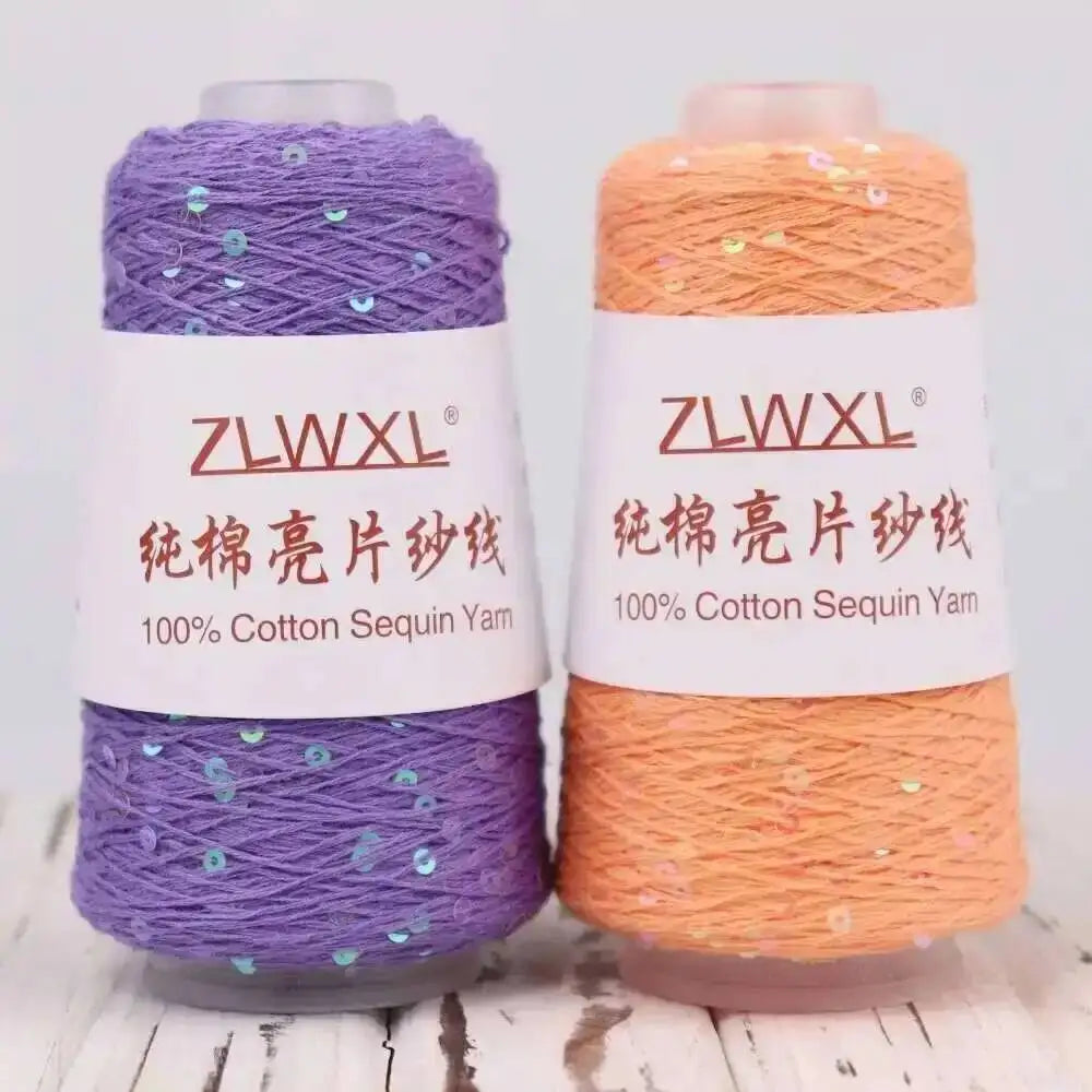 50g Sequin Cotton Yarn DIY Knitted Decoration Hand Crochet Ткань 400M 3mm Oasis Select