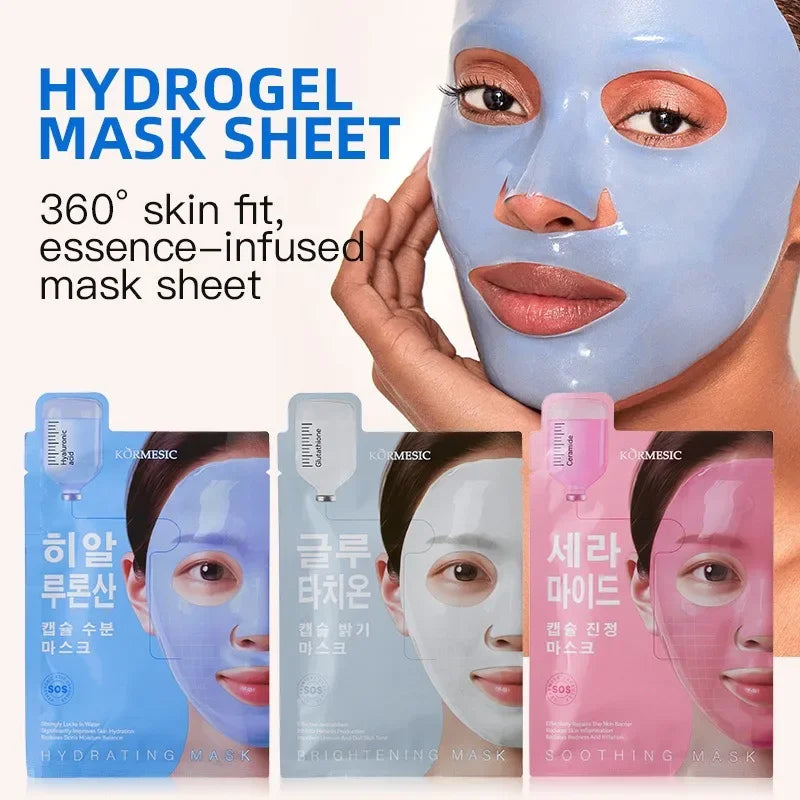 BIOAOUA Hyaluronic Acid Ceramide Glutathione Face Mask 5pc
