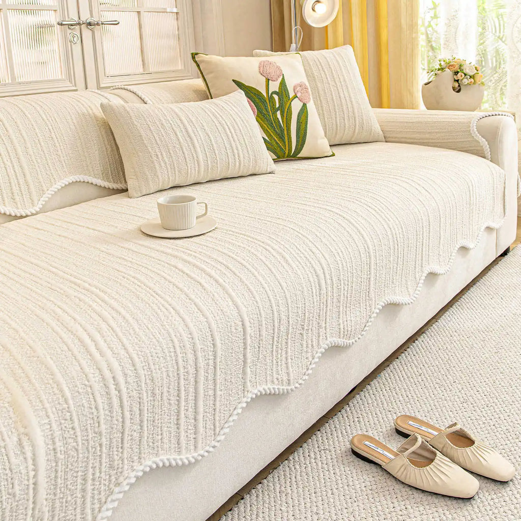 2026 New Cream Style Sofa Cushion Universal Four Seasons Non Slip Seat Pad High Grade Irregular Sofa Cover Mat For Autumn Winter Oasis Select