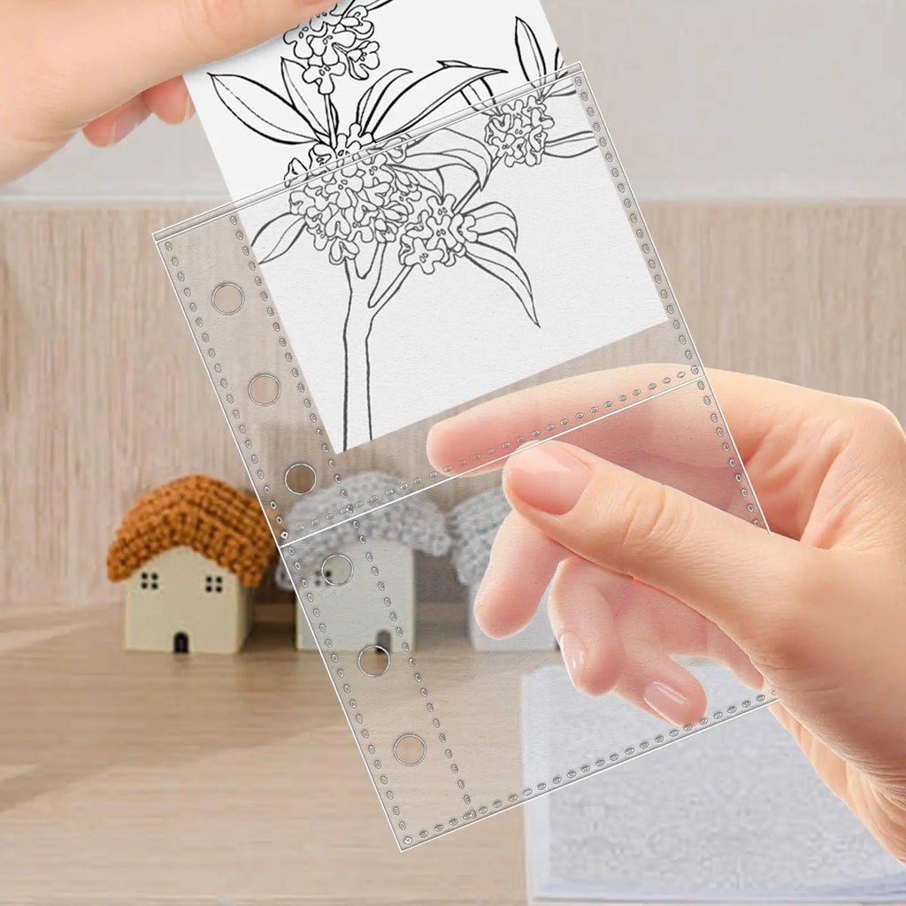Page Protectors 10 Pieces A7 6-Ring Binder Protector Pages Card Sleeves for Photos Receipts Stickers Tickets Students Teachers Oasis Select