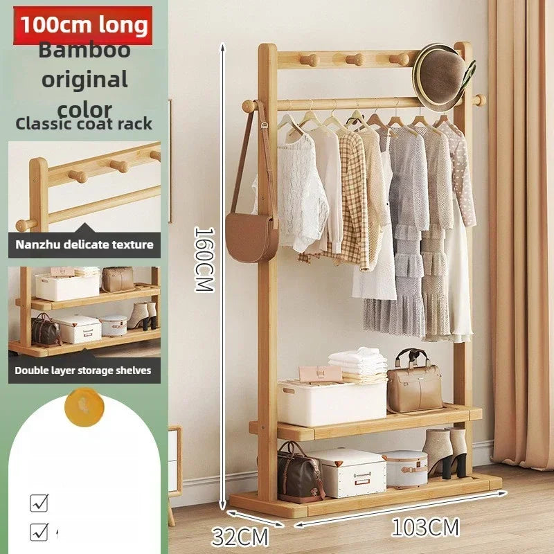 Multi-functional Hanging hanger Floor-to-ceiling bedroom coat rack Movable drying rack coat rack Oasis Select Primary color D