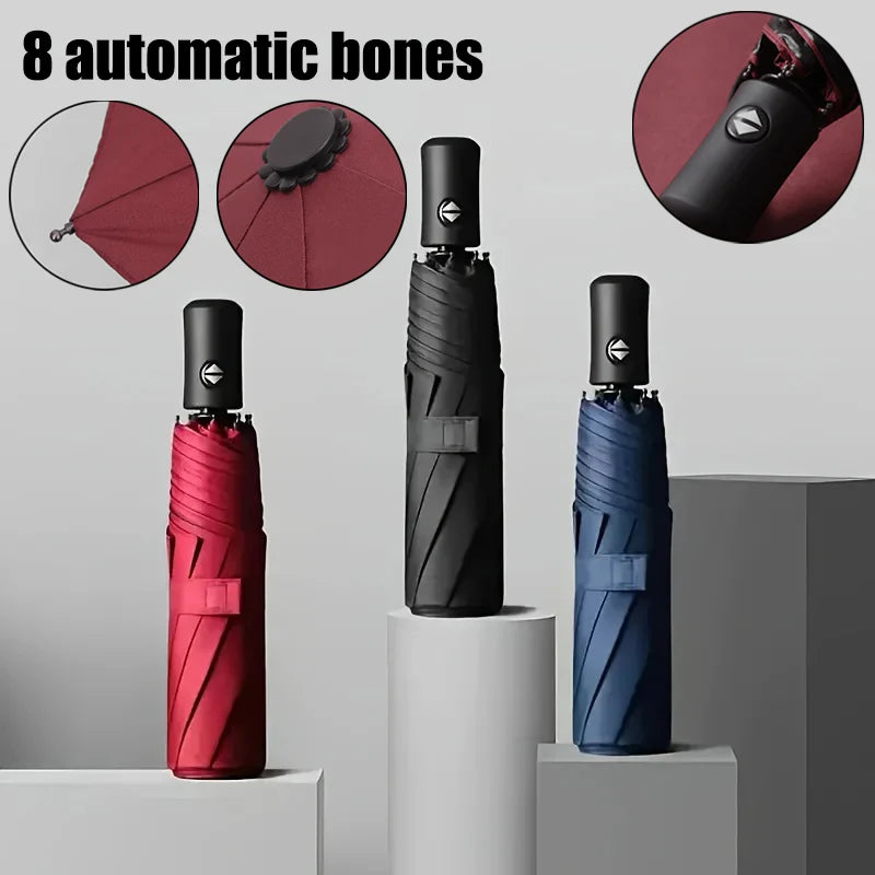 Solid Color Fully Automatic Opening And Closing Sunshade Umbrella Large Travel Umbrella Windproof And Waterproof Umbrella. Oasis Select