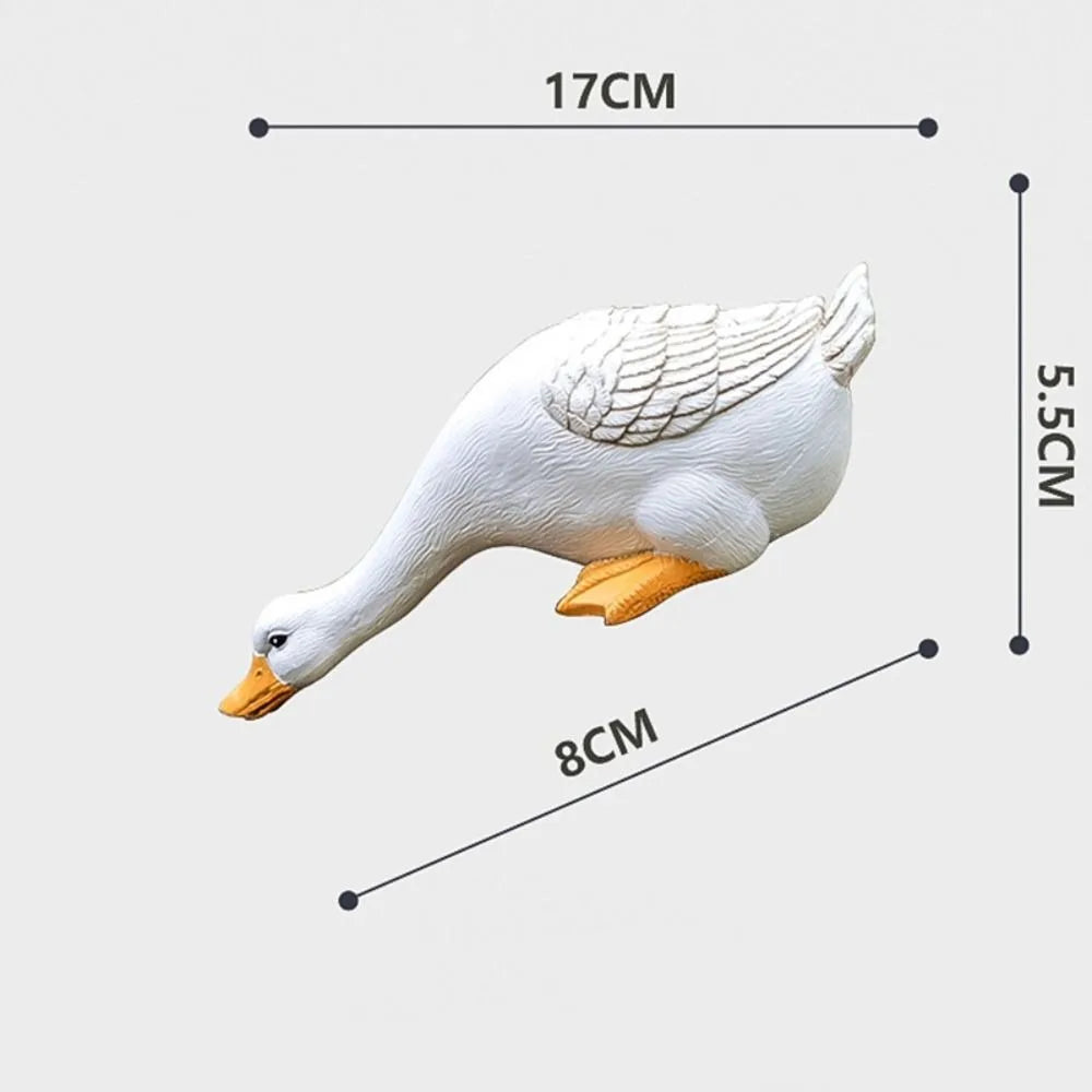 Pond Decorative Resin Duck Figurines Miniature Cute Garden Statues Simulated Exquisite Yard Ornament Outdoor Statue Oasis Select Small drinking duck