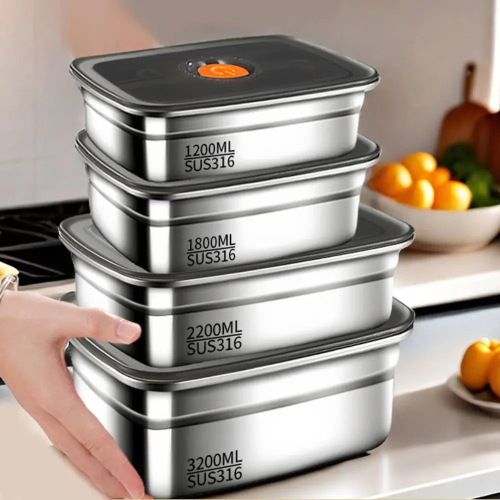316 Stainless Steel Leak-Proof Bento Lunch Box | 500–3000ml