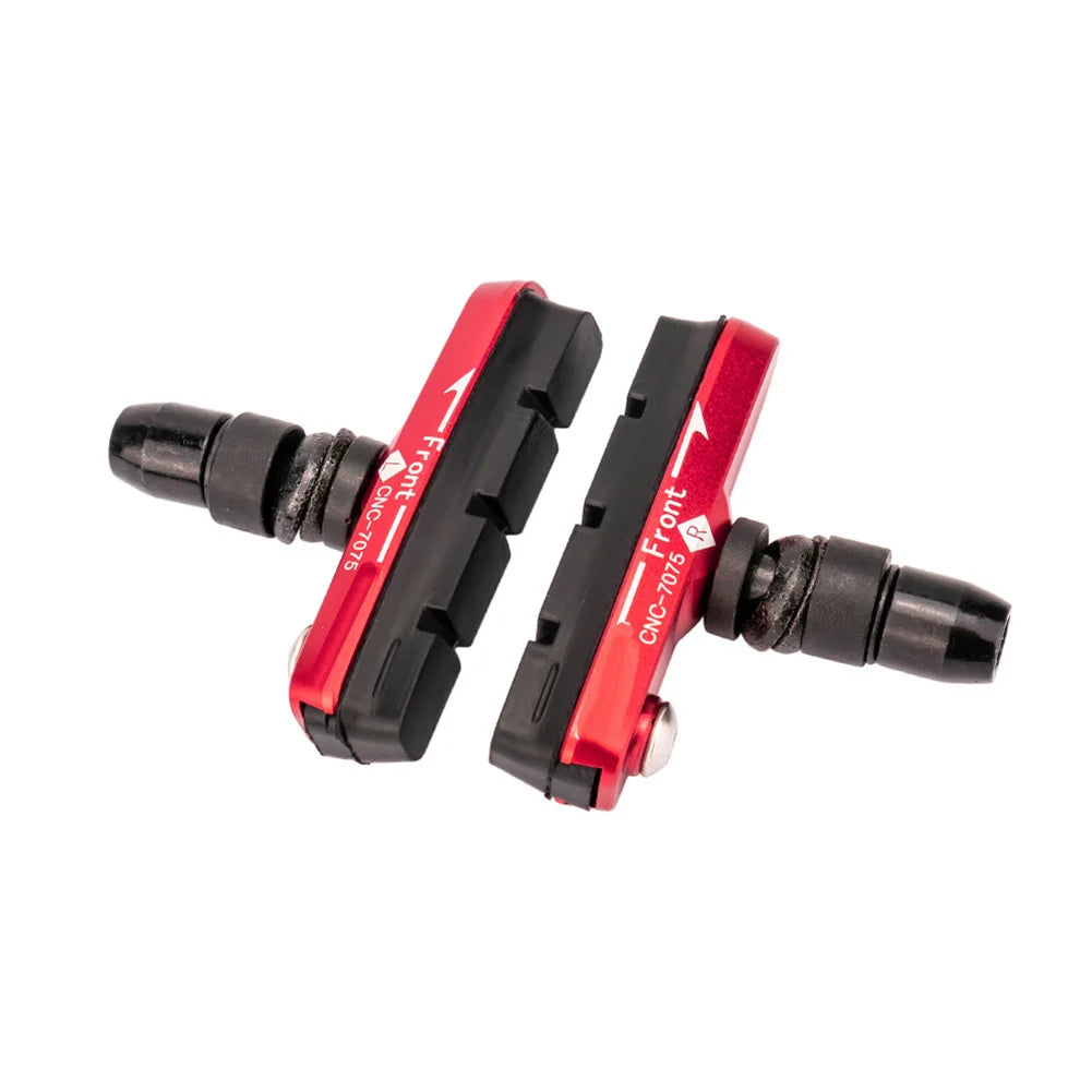 Premium Rubber + Aluminum Alloy VBrake Blocks Brake Pads for Bike Bicycle Cycle in Black Red Blue Gold Silver Purple Oasis Select Purple