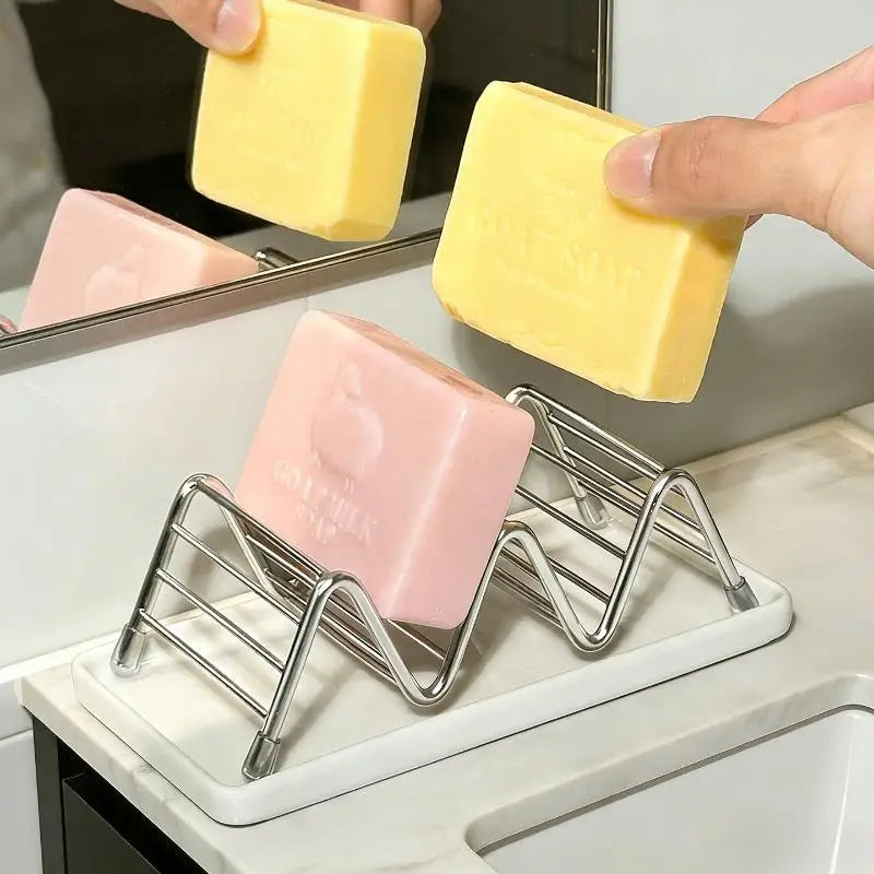 Bathroom Countertop Soap Holder Soap Storage Draining Rack & Kitchen Sponge Storage Rack Durable Easy To Clean Organizer Oasis Select
