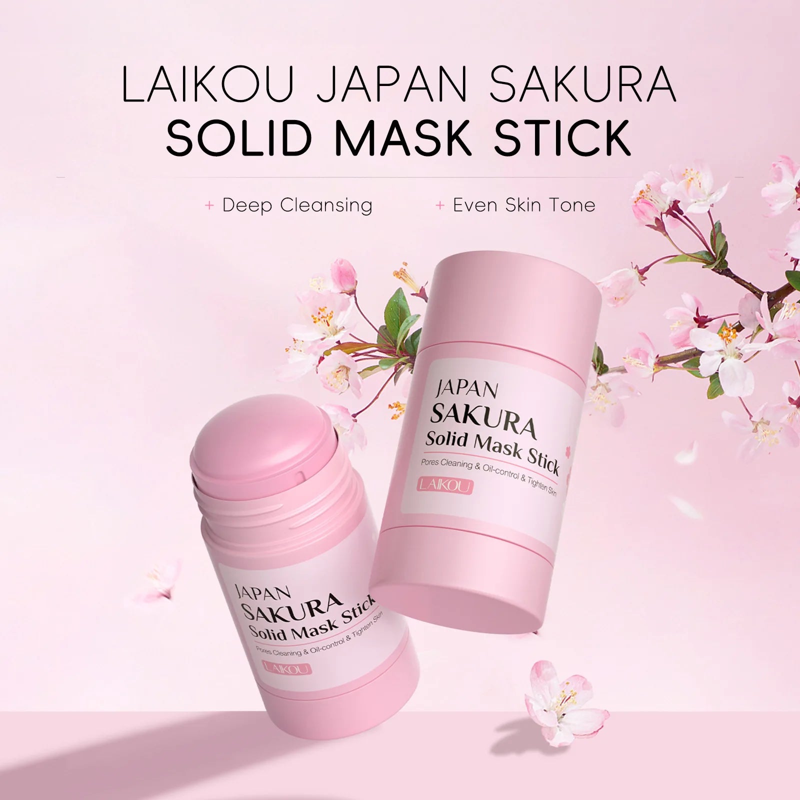LAIKOU Sakura Solid Mud Mask Stick 45g Deep Cleansing Blackhead Remover Shrink Pores Oil Control Moisturizing Facial Mask Oasis Select