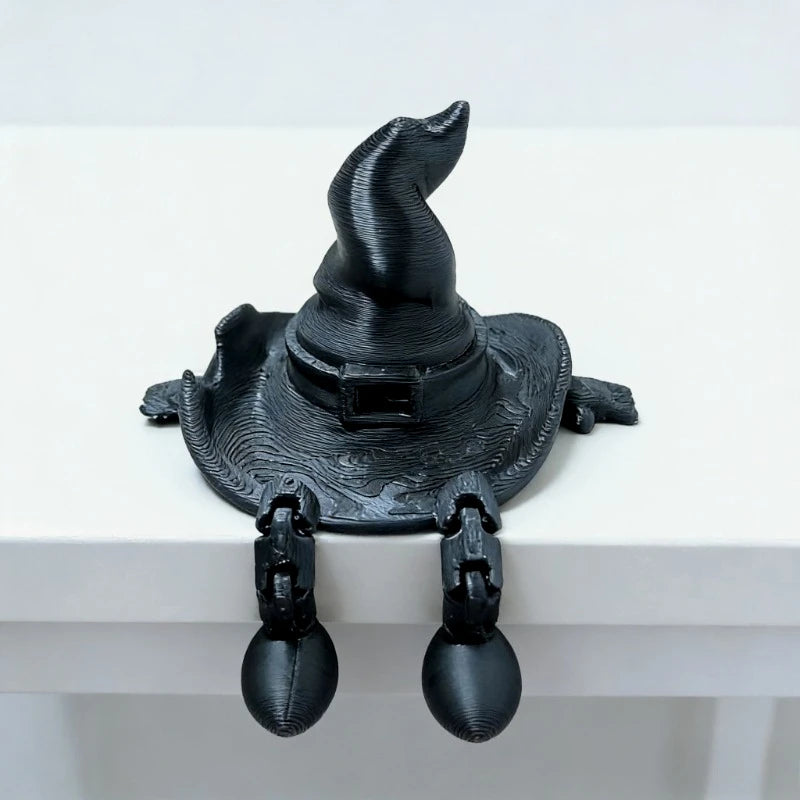 Adjustable Bendable Doll with Funky Hat Quirky Desktop Ornament Party Prop for Halloween Carnival Wedding Valentine's Day Decor Oasis Select Black