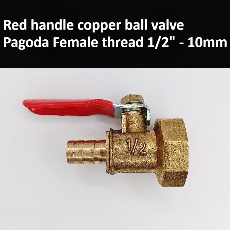 Brass Pagoda Ball Valve 1/2/3/4 Point Female and Male Threads 6/8/10/12mm Water, Oil, Gas, Fuel Pipe Accessories Oasis Select 1l2 Female - 10mm Pagoda