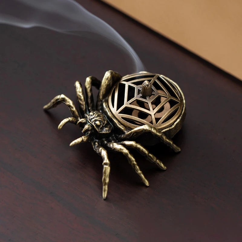6PCS Creative Spider Incense Burner Buddhist Utensils Incense Burner Archaic Copper Alloy House Furnishings Home Decor Wholesale Oasis Select