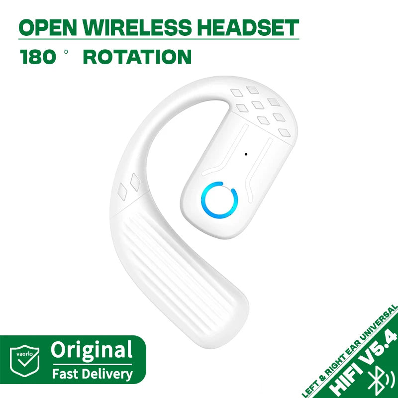 Bluetooth 5.4 Open Wireless Earphone 180° Rotation Adjustable Left Right Ear Universal Headset With Mic For Sport Business Music Oasis Select YS01 White 1PCS