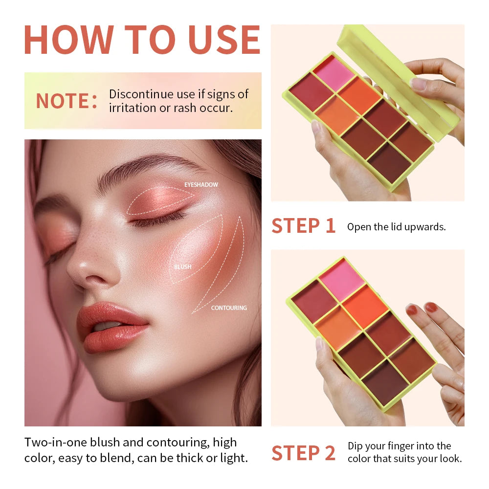 Curve Case Cream Eyebrow Cream Blush Highlighter Palette Matte Shimmer Finishes Shadow Tones Long-Lasting Cosmetics Oasis Select