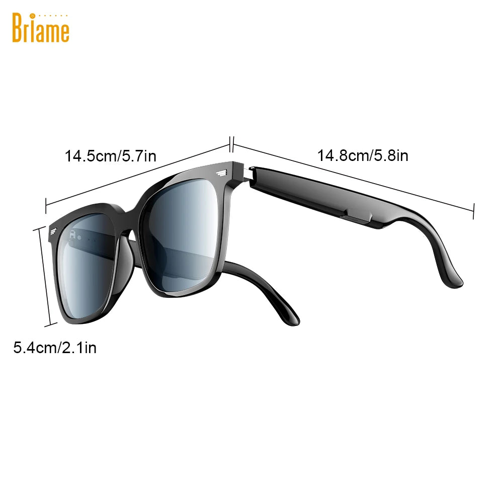 Briame Bluetooth Glasses Earphones Wireless Headphones Built-in Microphone for Sports And Driving Running Glasses Headset Game Oasis Select