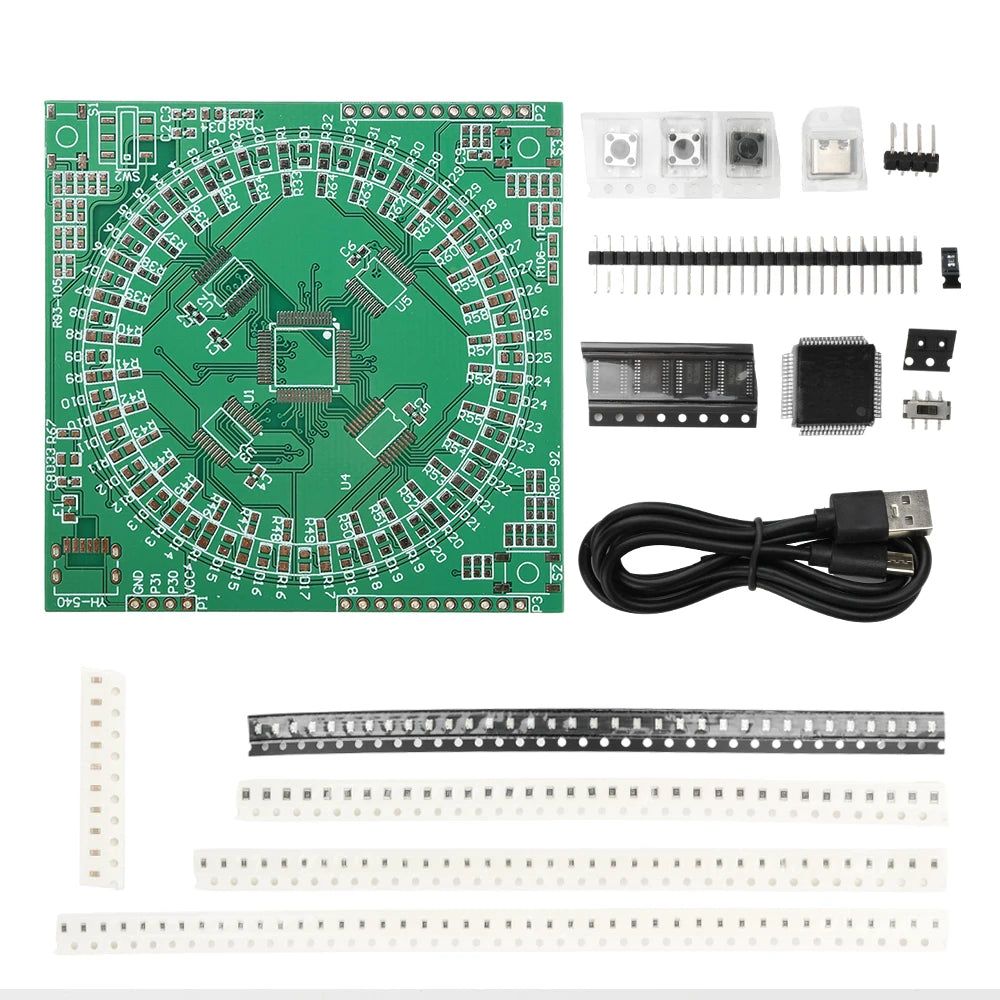 LQFP64 SMD Soldering Practice Board Kit Type-C Interface Flowing Lamp Practice Board PCB Welding Practice Kit Oasis Select