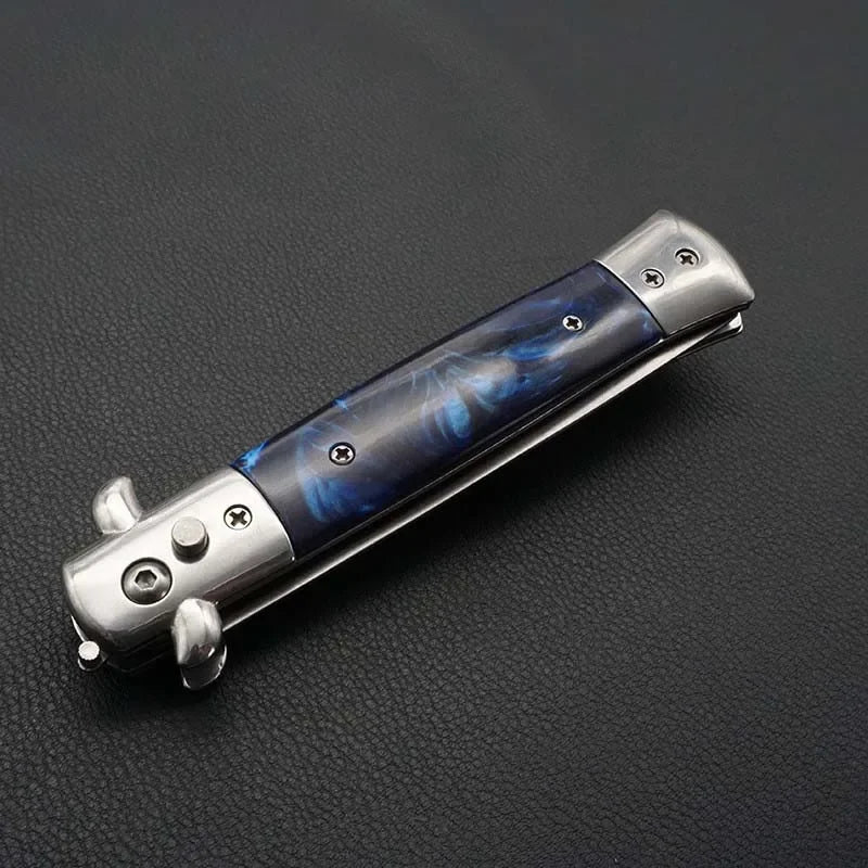 1pcs Stainless Steel Foldable Automatic Combs Knife Brushes Hair Trimmer Comb Brush Accessories Butterfly Mens Pocket Knife Comb Oasis Select Blue