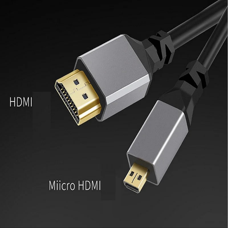 0.5-2.4M 4K Micro HDMI Cable 4K 60HZ Micro HDMI-Compatible TO HDMI Coiled Extension Flexible Spiral Cable For PC Monitor TV Oasis Select