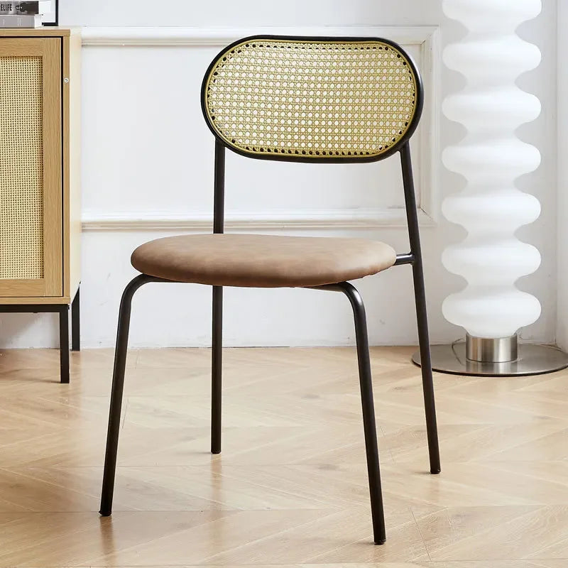 Household rattan dining chair B & B Hotel Cafe Rattan chair Internet celebrity back chair Milk tea shop Leisure rattan chair Oasis Select
