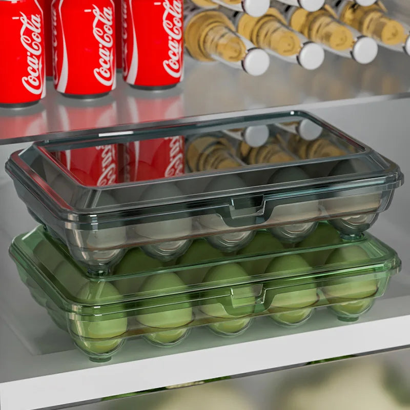Egg Storage Box With Lid Kitchen Refrigerator Egg Box Egg Drop Rack Egg Storage Box Fridge Egg Organizer 10/15 Grid Egg Tray Oasis Select