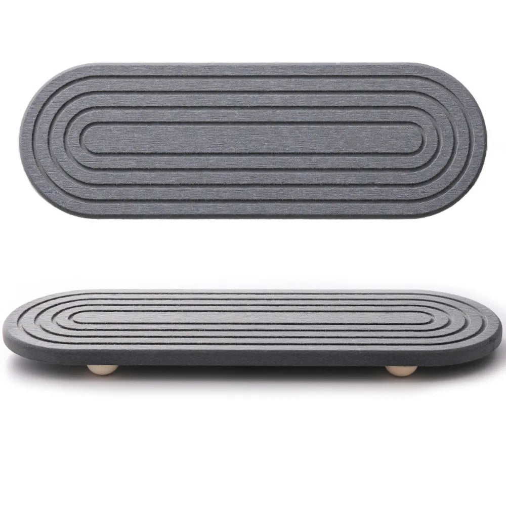 Diatom Mud Sink Tray – Quick-Dry Non-Slip Draining Board Sink Draining Tray Oasis Select Dark Grey