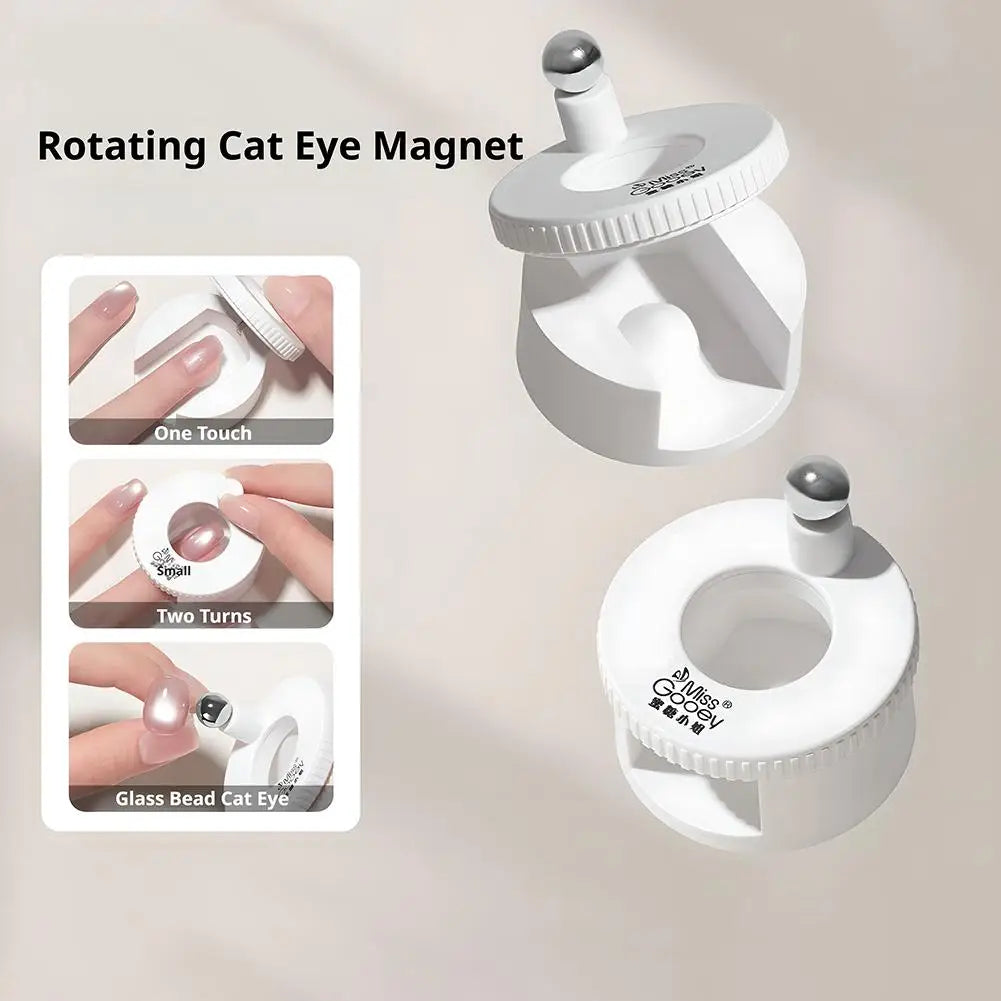 Rotating Cat Eye Magnet for Nails, Automatic Glass Bead Nail Magnet Spinner, Magnetic Gel Polish Guide Tool Nail Art Salon & DIY Oasis Select