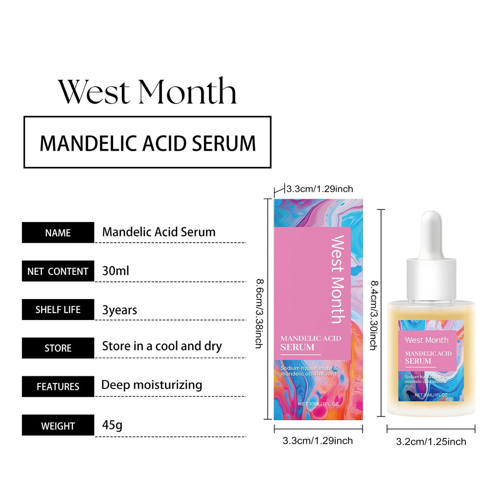 West Month Mandelic Acid Face Serum – Exfoliate & Glow 1 OZ Facial Serum Oasis Select