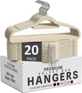 50pcs Velvet Hangers Non-Slip Slim, with Tie Bar&360° Swivel Hook,Heavy Duty Space Saving Coat Clothes Hangers Clothes Organizer Oasis Select 20pcs Ivory