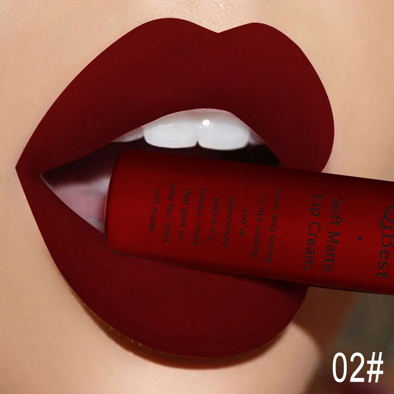 QiBest Velvet Matte Liquid Lipstick – Waterproof & Long-Lasting