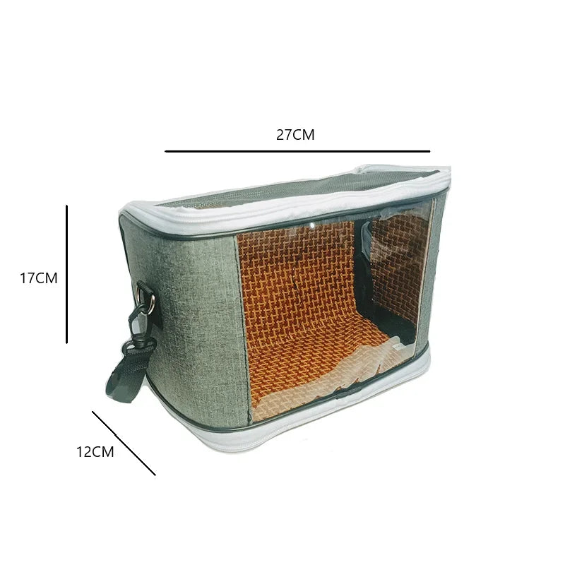 Super Portable Pet Bird Cage Parrot Carrier Travel Bag Breathable Lightweight Hamster Squirrel For Small Animals Pet Accessories Oasis Select Gray vine L
