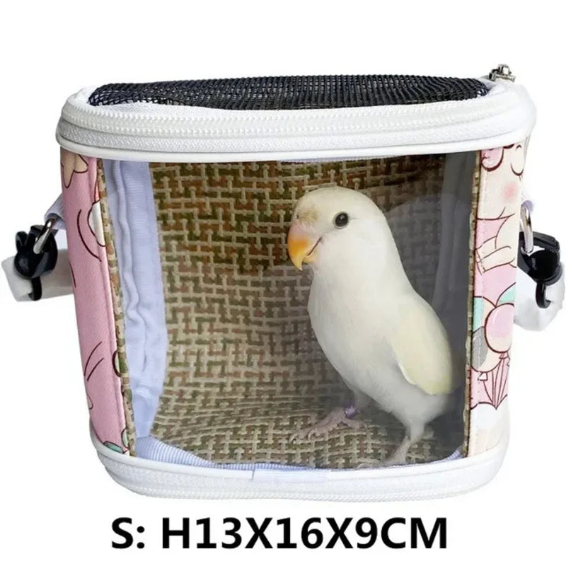 Super Portable Pet Bird Cage Parrot Carrier Travel Bag Breathable Lightweight Hamster Squirrel For Small Animals Pet Accessories Oasis Select