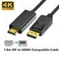  4K DP DisplayPort to HDMI Cable DP to HDMI HDTV Adapter Display Port Video Audio Cable for PC HDTV Projector Laptop Monitor Oasis Select 1.8M