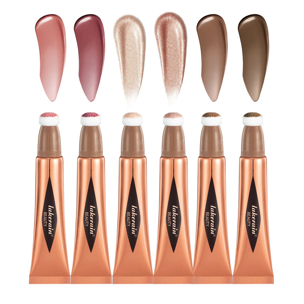 Multi-use Stick Bronzer Blusher Beauty Highlighter Blush Liquid Face Bronzer Natural Contouring Wand Stick Applicator Makeup Oasis Select SET 4