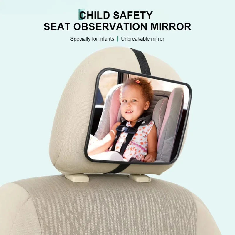 Universal Wide View Adjustable Car Seat Baby Mirror Headrest Mount Safety Monitor Interior Back Rearview for Infant Child Oasis Select