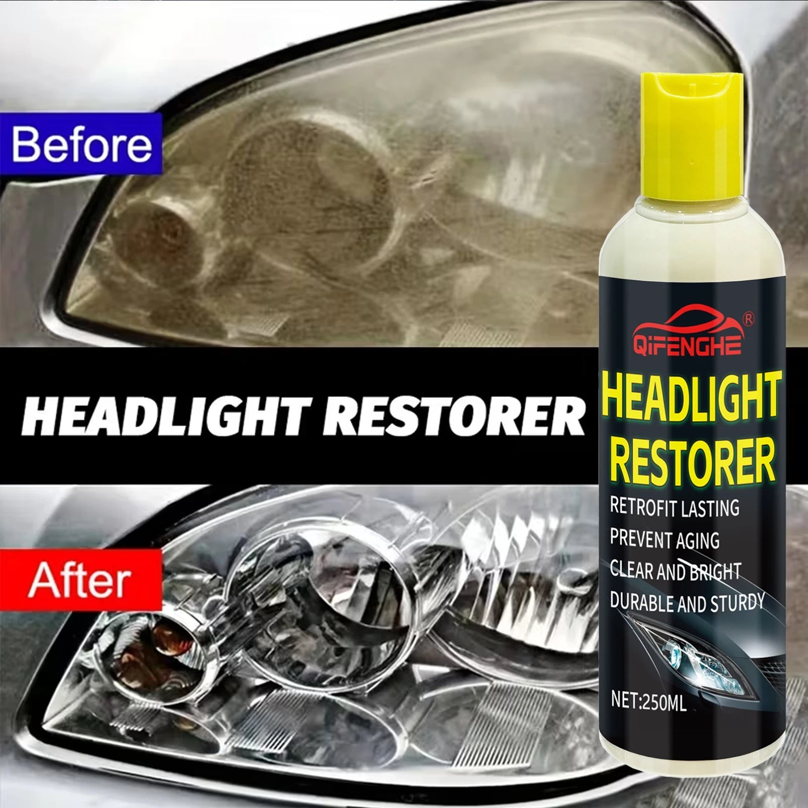 8.5oz Car Headlight Restoration Fluid – Crystal Coating