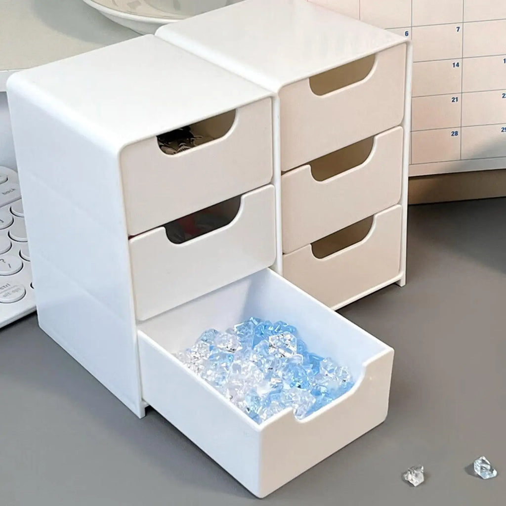 Tabletop Storage Organizer Large Capacity Drawer Organizer Portable Storage Organizer 3 Layer Organizer Box for Home School Oasis Select