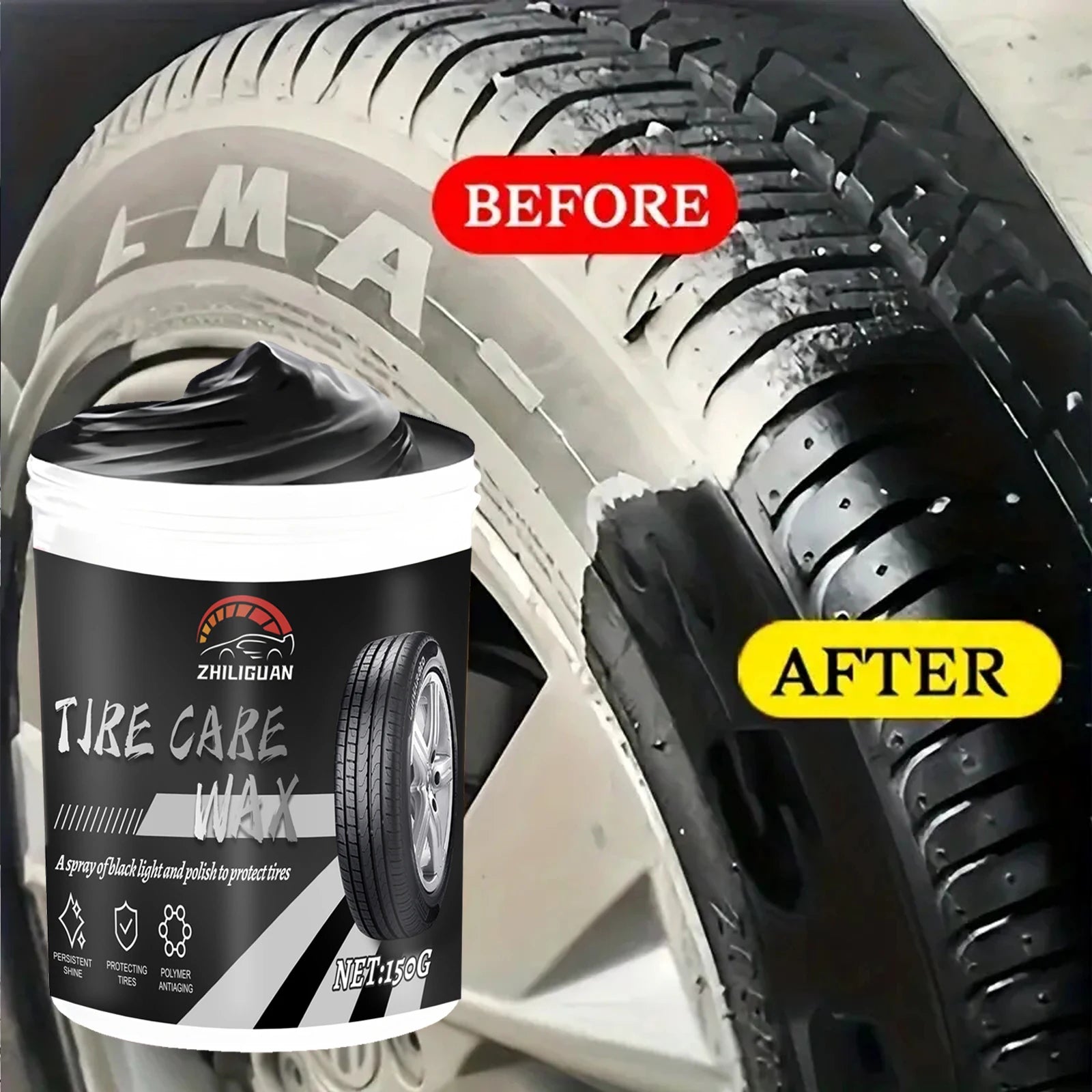 Tire Shine Wax – Durable Gloss & UV Protection for Tires