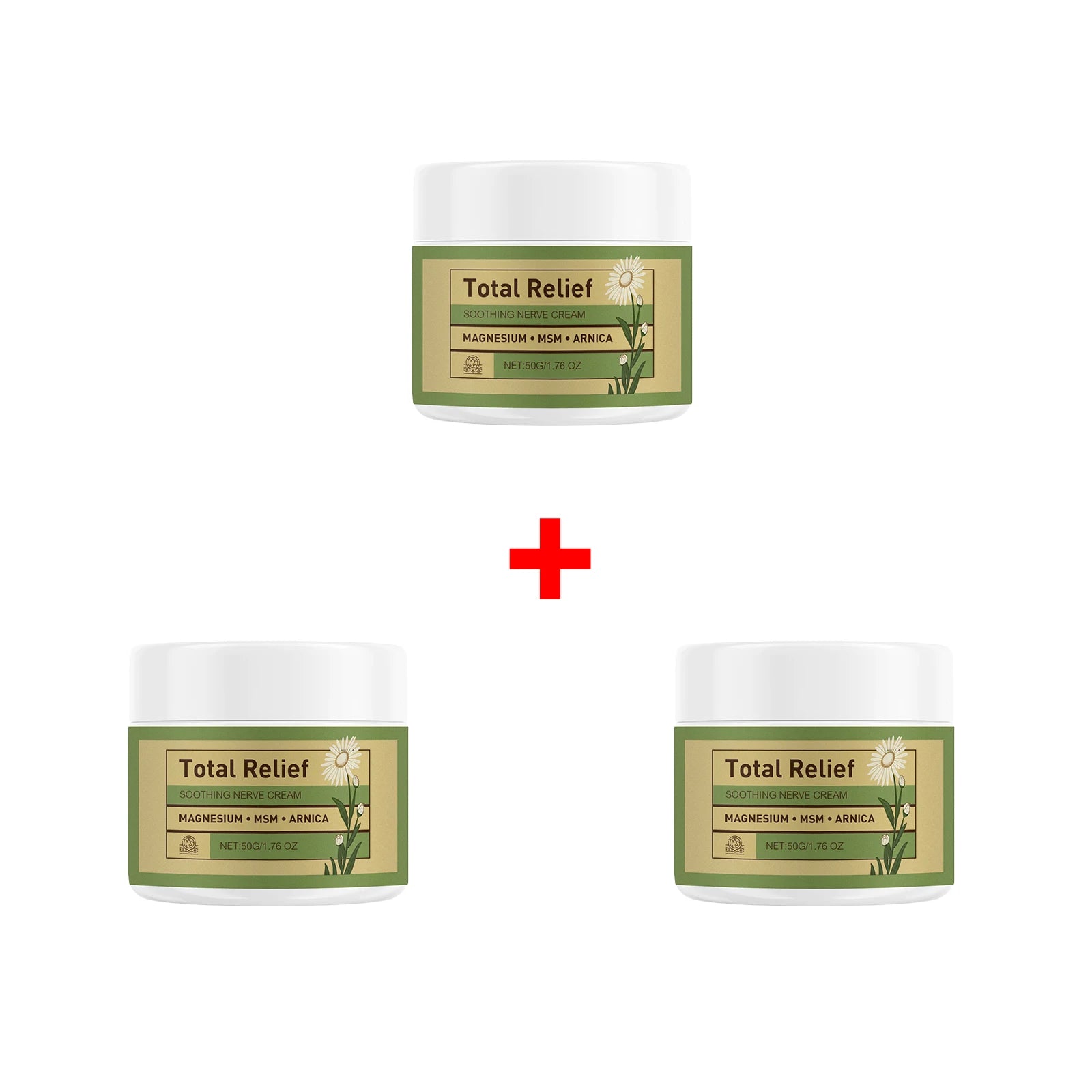 Magnesium Soothing Cream Nerves Relief Long-Lasting Hydration Prevent Drying Moisturizing Body Cream Oasis Select 3pcs