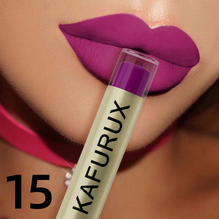 KAFURUX 20-Color Velvet Matte Liquid Lipstick – Waterproof