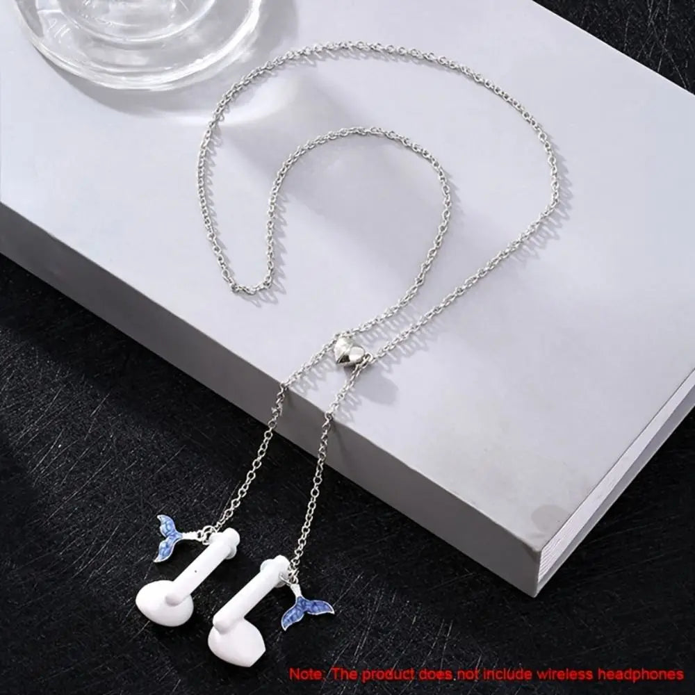 Wireless Earphone Anti-loss Necklace Women's New Design Sense Hanging Neck Wireless Earphone Anti-loss Magic Earphone Chain Oasis Select blue-whale tail