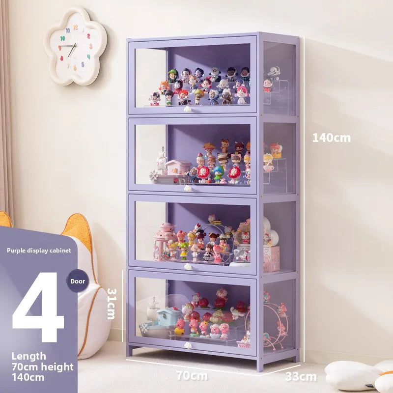 Doll Storage Doll Doll Display Cabinet Transparent Shelf Cotton Plush Display Box Doll Storage Cabinet Oasis Select Four floors 70 long