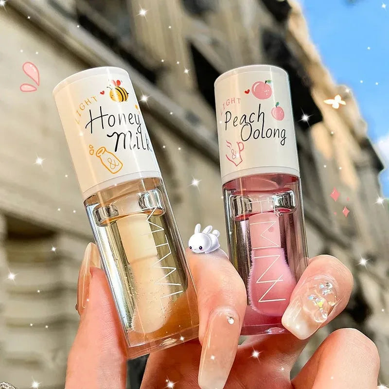 White Peach And Honey Lip Oil Soothes Dry Moisturizes And Does Not Fade Lovely Big Brush Head Lip Gloss Oasis Select