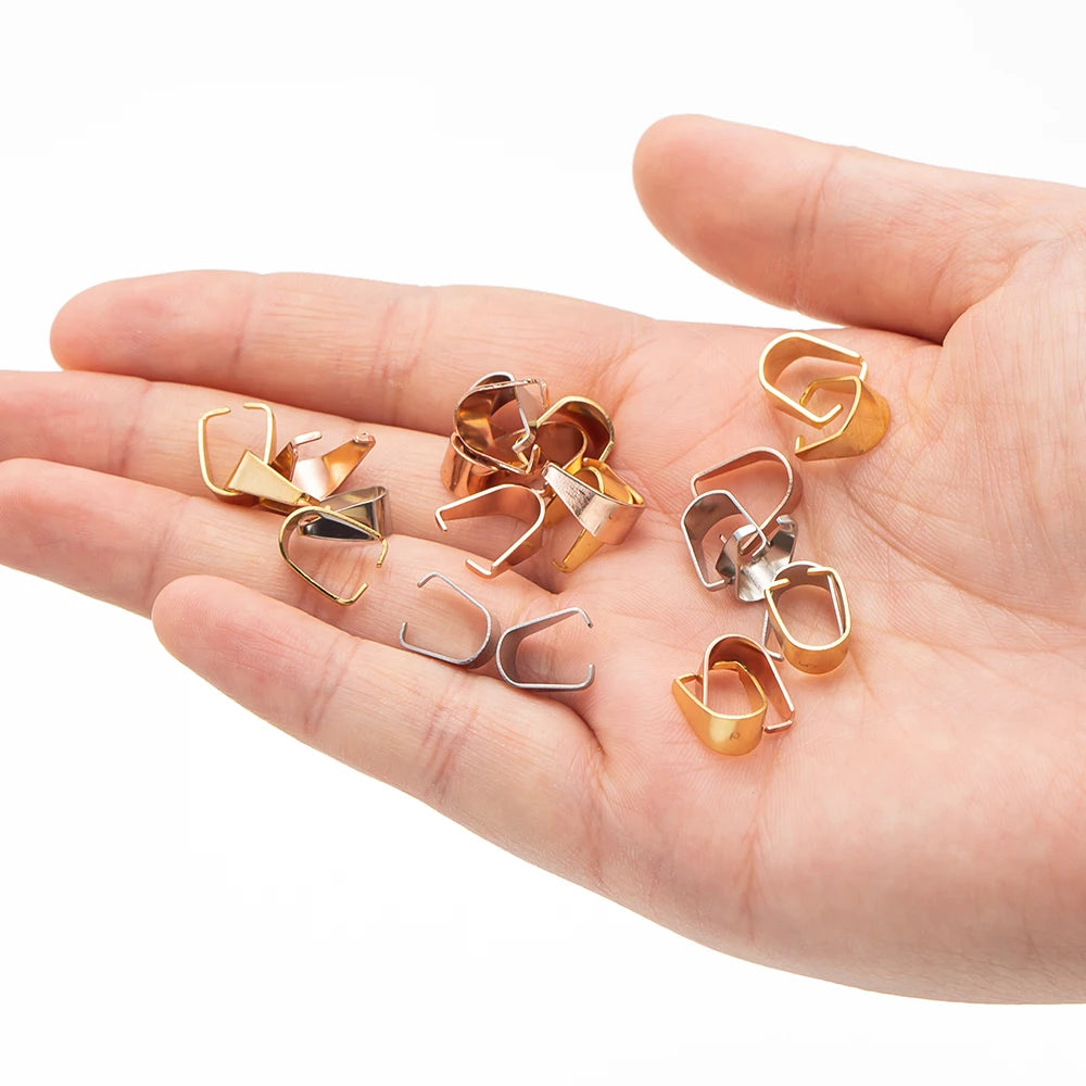 100pcs Stainless Steel Clasps Bails Charm Melon Seeds Buckle Pendant DIY Necklace Bracelet Connectors Jewelry Findings Oasis Select