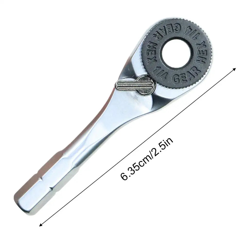 Mini Ratchet Portable Ratcheting Wrench Furniture Assembly Tool for Bicycle Electronics Car Campers RV Technicians Toys Home Oasis Select Silver