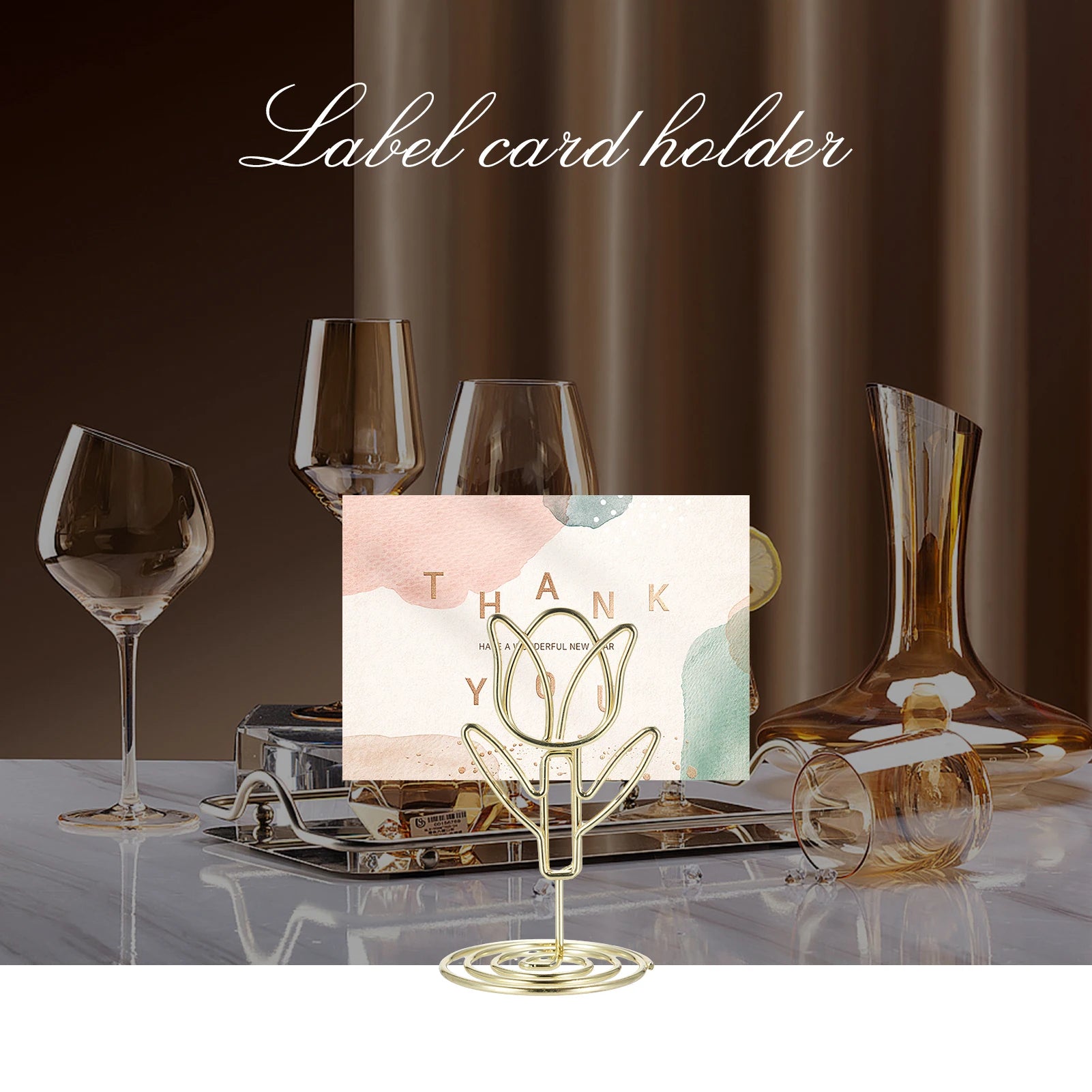 20 Pcs Table Number Holder Photo Clips Tulip Shaped Sign Stand Name Card for Centerpieces Wedding Birthday Party Home Decoration Oasis Select