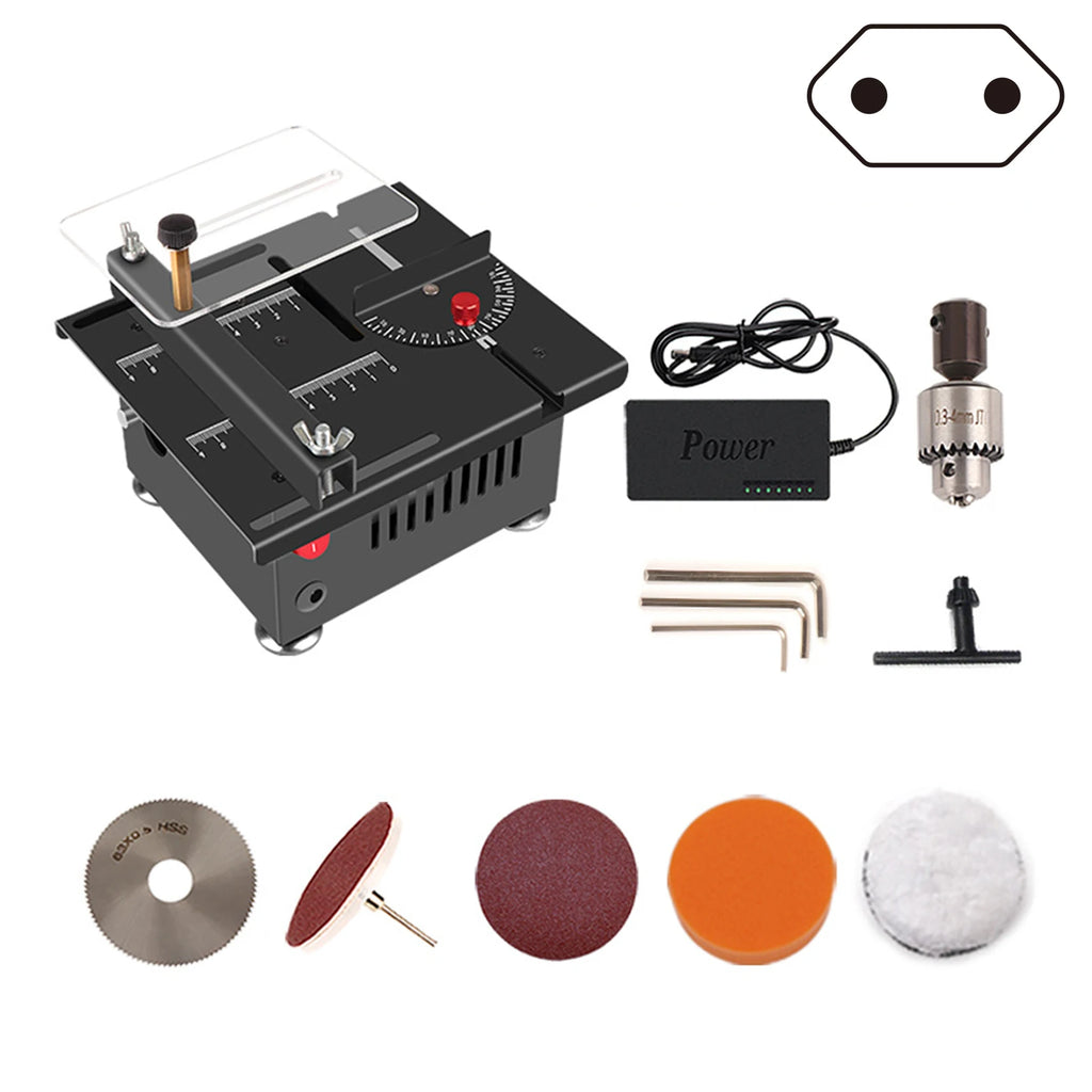 Mini Electric Table Saw 100W | 0–90° Adjustable DIY Cutter