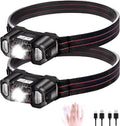 1-2 Pack Smart Motion Sensor COB LED Headlamp USB Rechargeable Headlight Outdoor Waterproof Head Lamp Head Flashlight Oasis Select 2 Pack