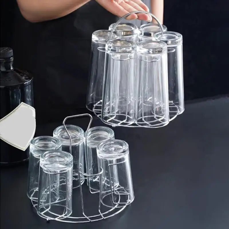 Hanging Cup Rack – Dustproof Tea & Glass Cup Drainer Storage