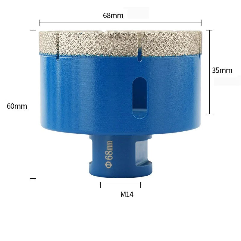 JUSTINLAU Dry Diamond Drilling Core Ceramic Tile Hole Saw Cutter Granite Marble Drill Bits Tiles Crowns with M14 Thread Opener Oasis Select 68mm