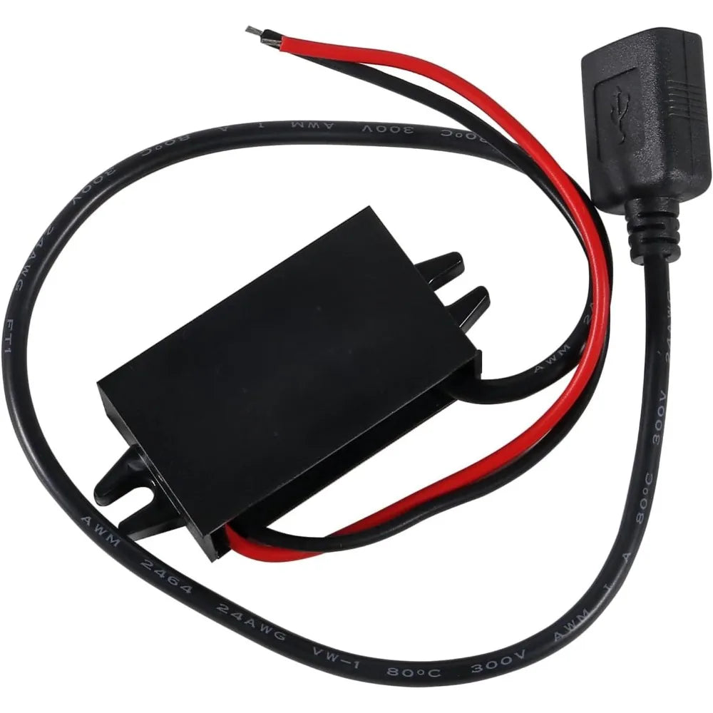 DC 12V Step Down To 5V Converter Buck Module USB Output Power Adapter USB Female Car Power Converter Regulator IP68 Waterproof Oasis Select